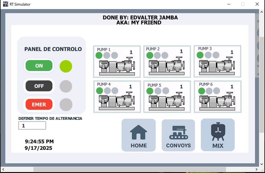 RT Simulator — Safety System HMI